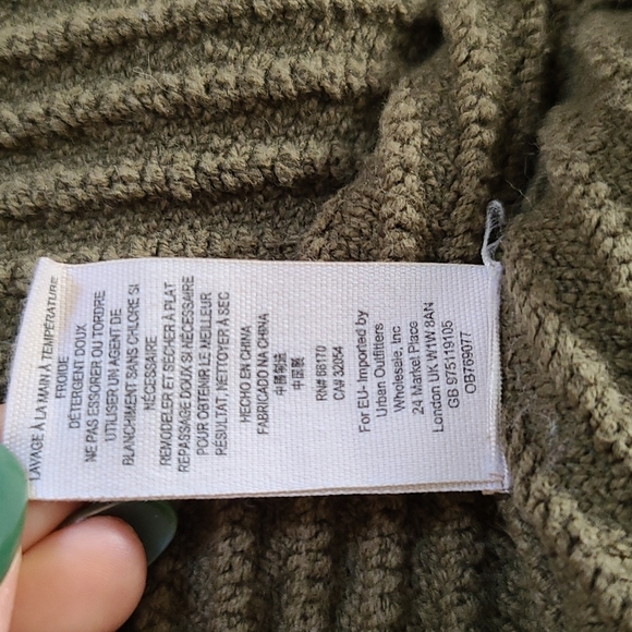 Free People Boho Ribbed Sweater Size Large Green - Picture 7 of 8